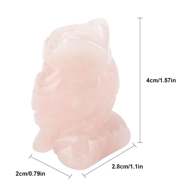 [Australia] - Rose Quartz, Hand Carved Owl Pink Crystal Figurine Healing Stone Gemstone Decoration for Wicca Reiki Healing Energy (1.5 inch) 1.5 inch 