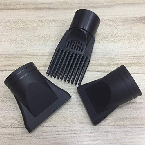 [Australia] - 1Set(3PCS) Non-Universal Plastic Hair Dryer Diffuser Attachment Hair Dryer Nozzle Comb Concentrator Replacement Professional Barbershop Salon Tool Special for 4.5cm/1.7inch Blow Dry(Black) 