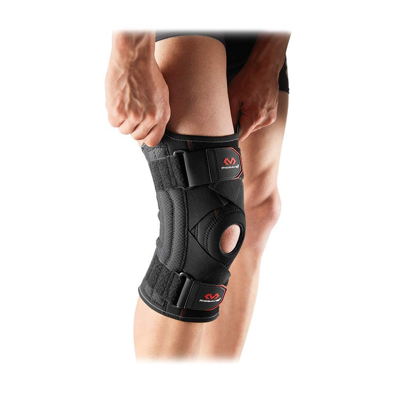 [Australia] - McDavid Knee Brace Support with Side Stays & Compression. Knee Sleeve Cross Straps for Knee Stability, Patellar Tendon Support, Tendonitis, Arthritis Pain Relief, Recovery. Large 
