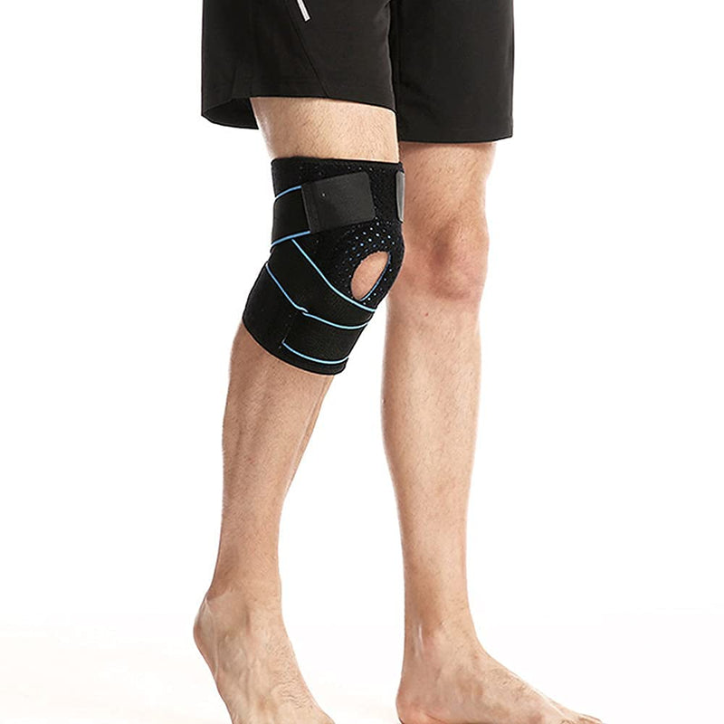 [Australia] - Knee Brace,Knee Brace with Side Stabilizers & Patella Gel Pads , Adjustable Knee Brace for Men & Women, Knee Joint Pain Prevention & Relief & Patella Stabilizer Support for Running, Riding, Football, Weightlifting 