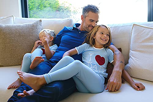 [Australia] - KicKee Pants I Love Dad Father’s Day Short Sleeve Pajamas, Two-Piece Set, Baby and Kids Pond I Love Mom 12-18 Months 