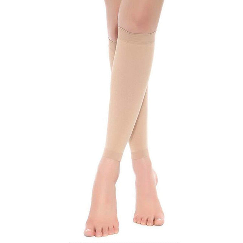 [Australia] - Kingbridal Women's Medical Compression Stockings 15-20mmhg Socks Calf Sleeve Nude 