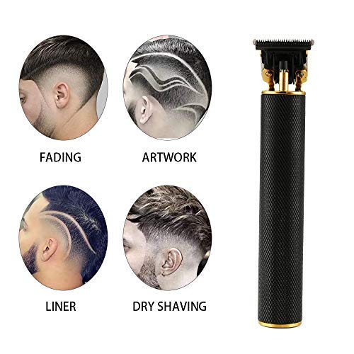 [Australia] - Professional Barber Trimmer, Cordless Barber Trimmer, Barber Electric Fade Hair Trimmers Set Liners Close Cutter (Black T8) 