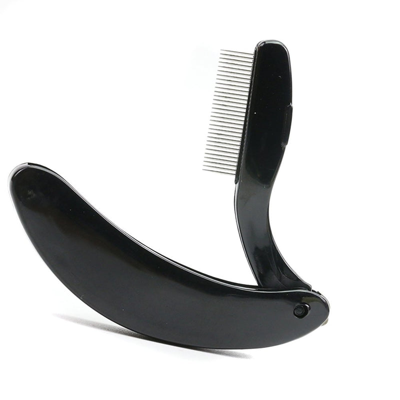 [Australia] - 1 Pcs Foldable Stainless Steel Teeth Lash Comb Eyebrow Shaper Mascara Comb Eyebrow Comb Makeup Tools Beauty Care(Black) 