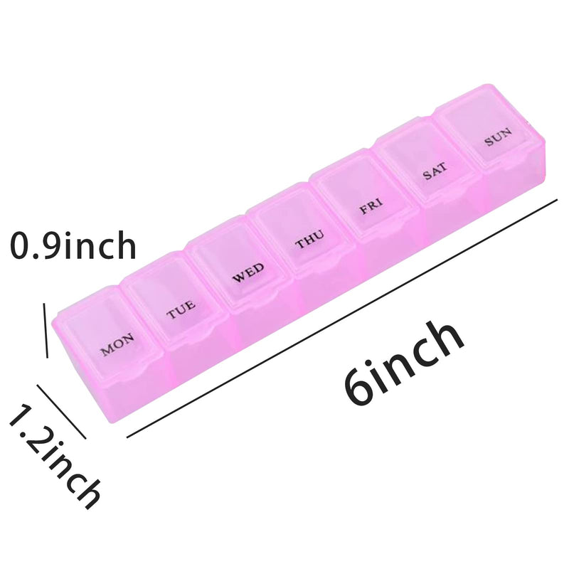 [Australia] - Pill Box Organiser 7 Day One Time a Day Pill Dispenser Storage Case for Medication, Supplements, Vitamins and Cod Liver Oil Pink 