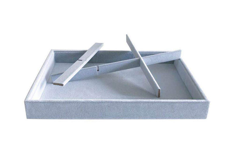 [Australia] - Svea Display 6-Grid Stackable Premium Quality Grey Velvet Jewelry Organizer Multi Function Rearrangeable Divider for Collectibles Jewelry Necklace Earring Ring Buttons Precious Stone Art Delicate 