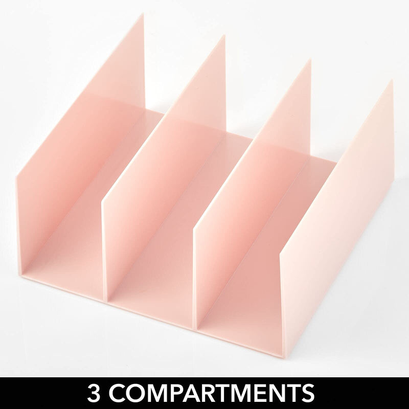 [Australia] - mDesign Plastic Divided Purse Organizer for Closets, Bedrooms, Dressers - Closet Shelf Storage Solution for, Purses, Clutches, Wallets, Accessories - 3 Sections - Light Pink/Blush 1 