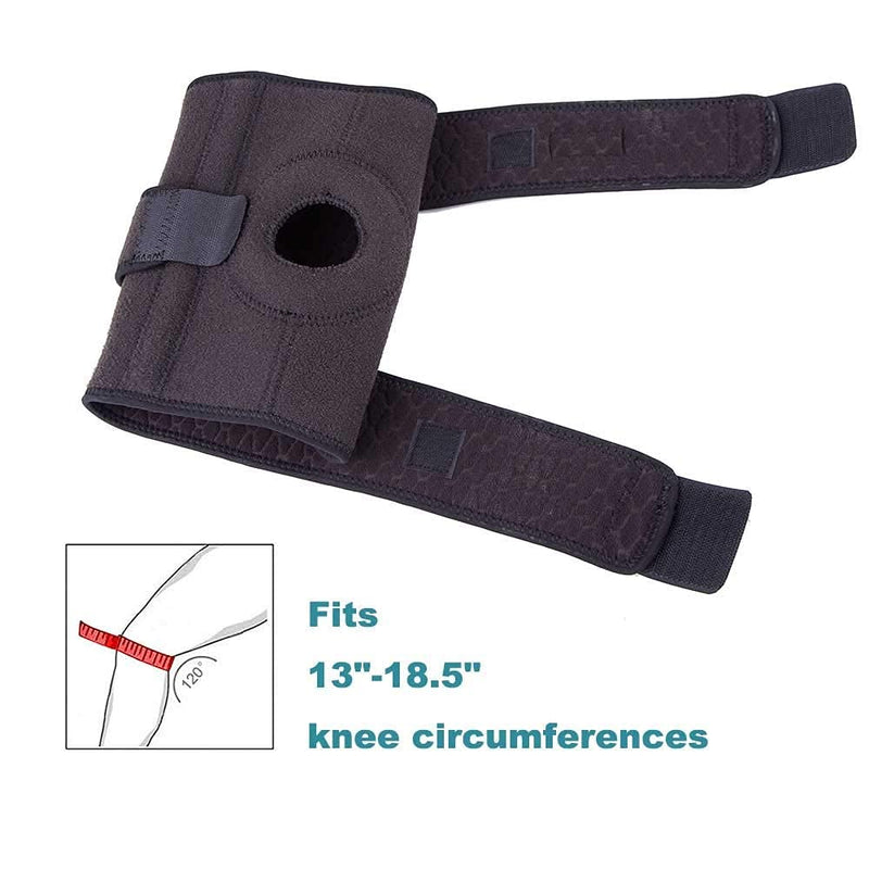 [Australia] - Patella Knee Brace for Arthritis Pain and Support with Side Stabilizers for Meniscus Tear, Women, Men, Acl, Running, Mcl, Tendonitis, Athletic, Lcl - Adjustable Neoprene Open Knee Sleeve -Grey Grey 