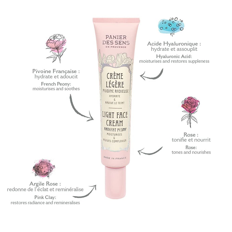 [Australia] - Panier des Sens Light Face Cream Peony - Made in France - 40ml 