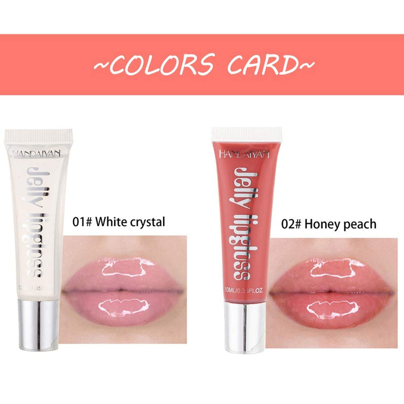 [Australia] - Ofanyia Crystal Jelly Lip Gloss Lqiuid Lipstick Moisturizing Waterproof Non-stick Cup Lip Glaze Lip Glosses 1# 