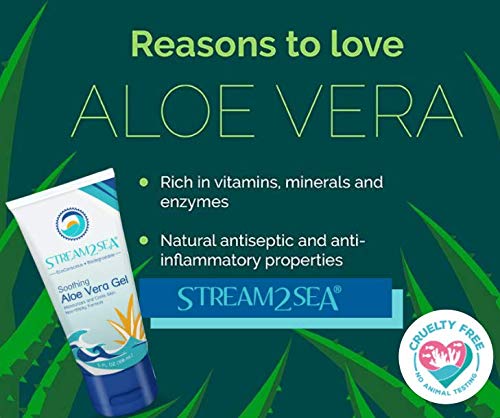 [Australia] - Stream2Sea Soothing Aloe Vera Gel - All Natural Underwater Sting and Sunburn Relief - After Sun Care for Face and Body Easy to Absorb Hydration Moisturizing Formula, 6 oz 