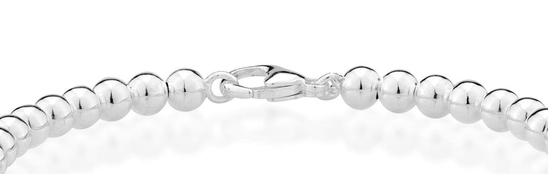 [Australia] - MiaBella 925 Sterling Silver Italian Handmade 4mm Bead Ball Strand Chain Bracelet for Women 6.5, 7, 7.5, 8 Inch Made in Italy 6.5 Inches (5.25"-5.5" wrist size) 