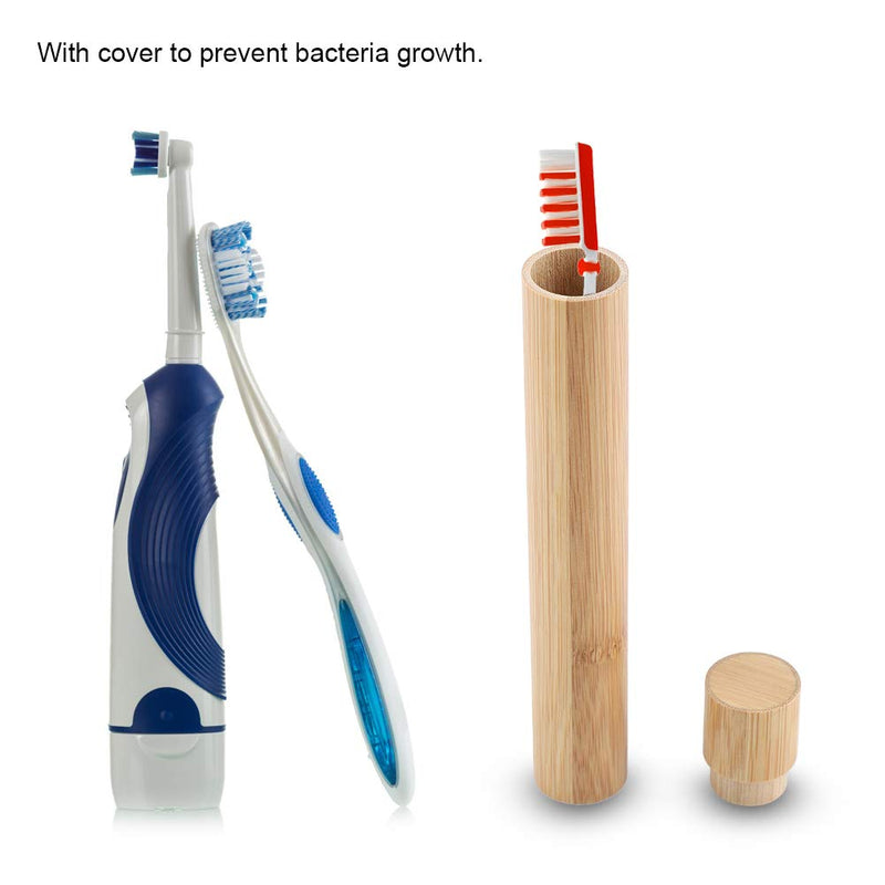 [Australia] - Portable Toothbrush Holder,Toothbrush Storage Case Portable Eco Friendly Bamboo Toothbrush Travel Protect Box Suitable for travel, camping, office, business trip 