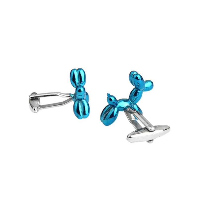 [Australia] - 3D Balloon Dog Cufflinks Toy Cuff Links Blue 