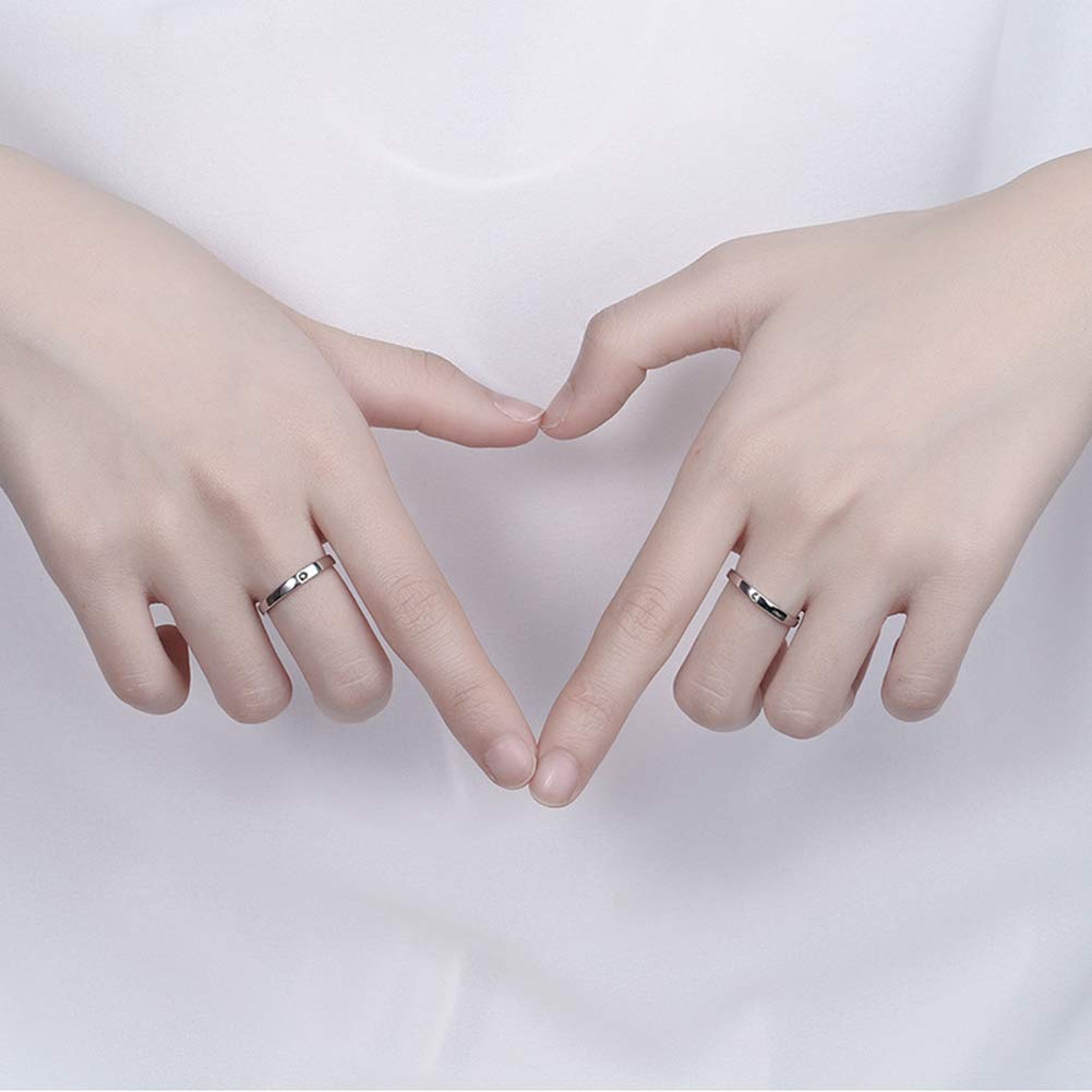 FUTIMELY 2 Pcs Sun Moon Couple Rings for Women Men Adjustable Couple  Matching Promise Engagement Wedding Ring Set Simple Love Friendship Band  Rings Gift Jewelry Silver1：2 Pcs | OutfitOcean Australia