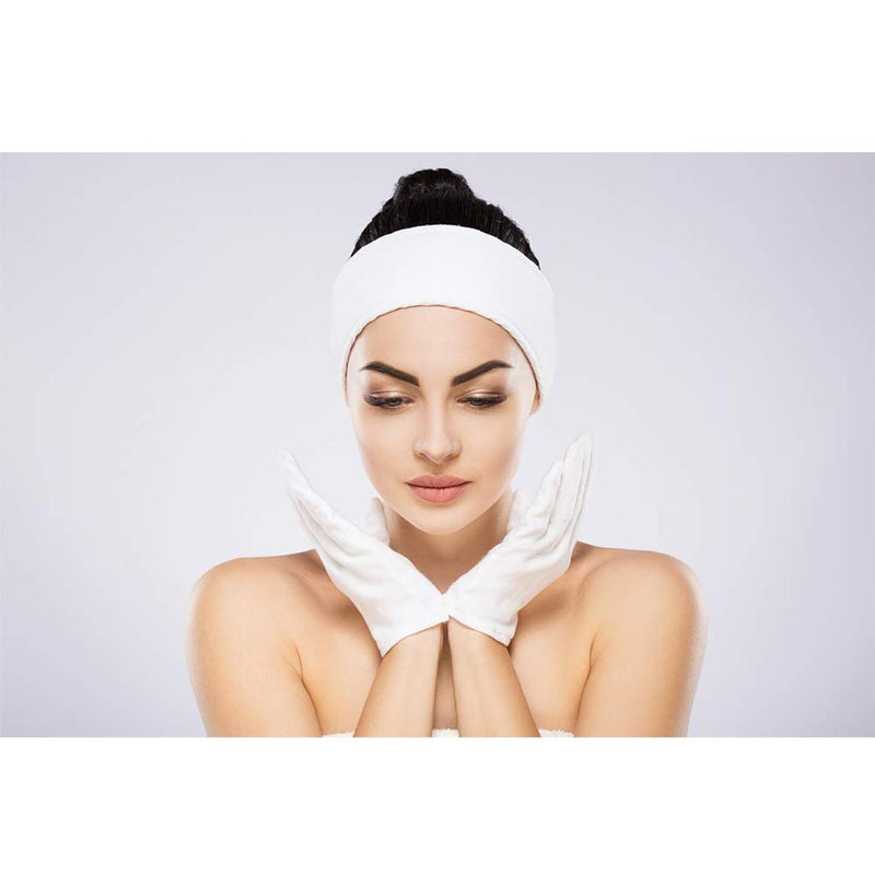 [Australia] - TEEROVA 2 Pairs Premium Cotton Cosmetic Moisturizing Natural Therapy Gloves for Dry Hands Healing and Beauty (White) 