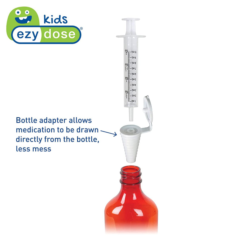 [Australia] - Ezy Dose Kids Baby Oral Syringe & Dispenser | Calibrated for Liquid Medicine | 10 mL/2 TSP | Includes Bottle Adapter Oral Syringe - 2 TSP (10 mL) 1 Count (Pack of 1) 