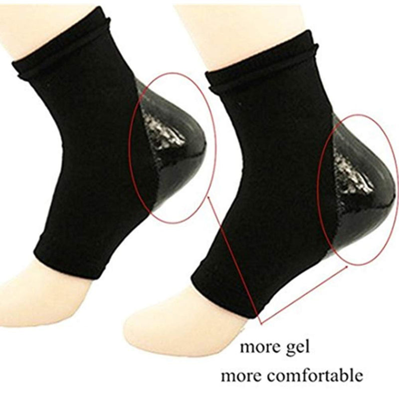 [Australia] - Dr.Pedi Moisturizing Heel Socks for Cracked Heel Sleeves Foot Cream for Dry Cracked Feet Gel Socks 2Pair (Black+White) Black+White 