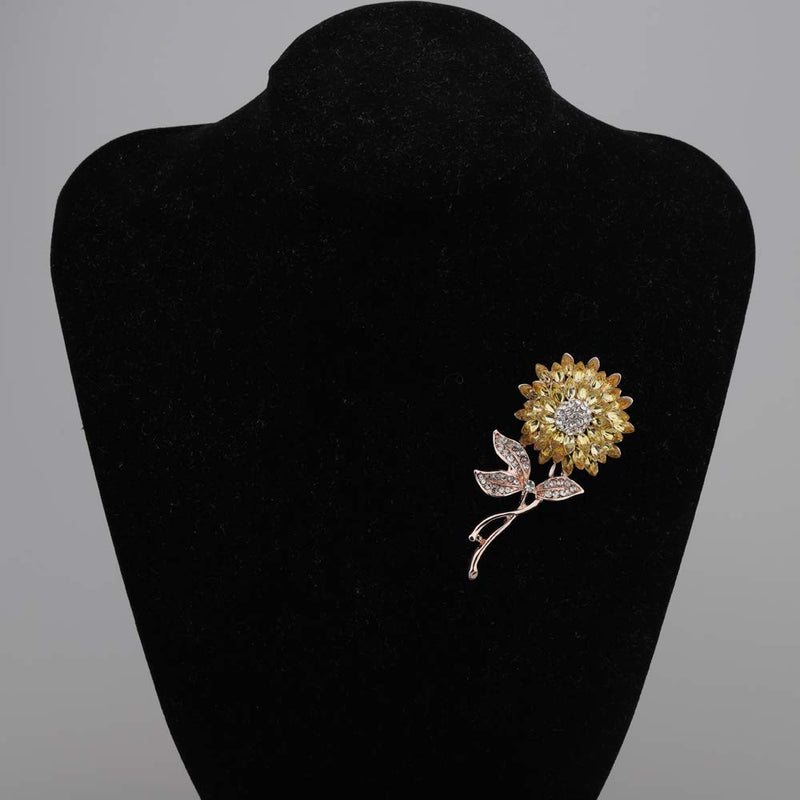 [Australia] - Bling Bling Sunflower Brooch Wedding Embellishment DIY Brooch Mother's Gift Gold 