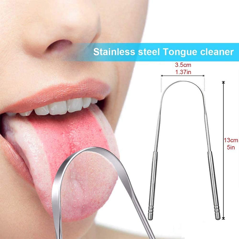 [Australia] - JOX Tongue Scraper Naturally Anti-Microbial - 100% Stainless Steel Tongue scrapers Tongue Care Tool Best Metal Tongue Cleaner and Bad Breath for Adults Oral Hygiene Includes 1 Cotton Bag (2) 2 