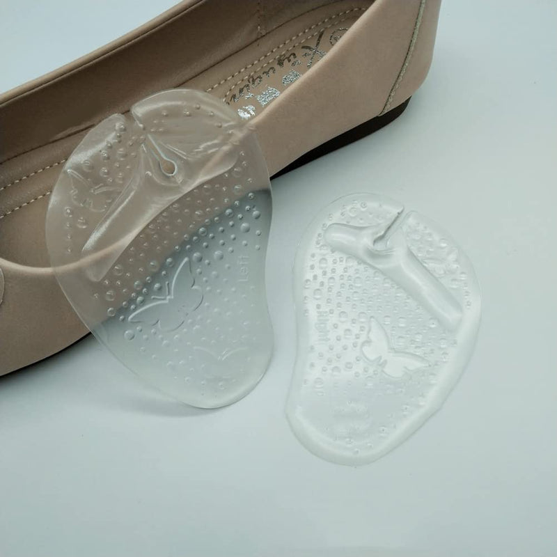 [Australia] - 3 Pairs Forefoot Pad Toe Protectors Transparent Butterfly Pattern Forefoot Cushion Inserts Antislip Shoes Grip Pads Clip-on Inserts Forefoot Cushions Pad 