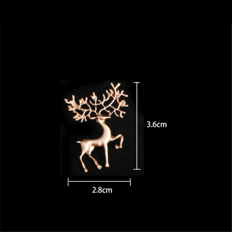 [Australia] - ASHMITA Pearl Water Diamond Deer Brooch Rose Golden Elk Head Ice Brooch Cute Fashion Unique Animal Christmas Pins Corsage for Unisex Women C 