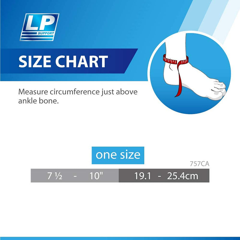 [Australia] - LP SUPPORT 757CA Extreme Ankle Support Brace Wrap - Support and Compression for Weak or Injured Ankles - Hook and Loop Closure (Black - Free size) 