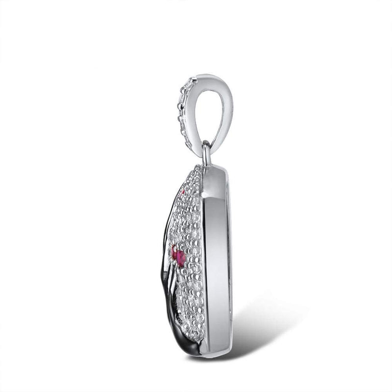 [Australia] - Santuzza 925 Sterling Silver Delicate Cherry Tree Pendants Shiny White Cubic Zirconia Jewelry (Pink/Green) Created Ruby 