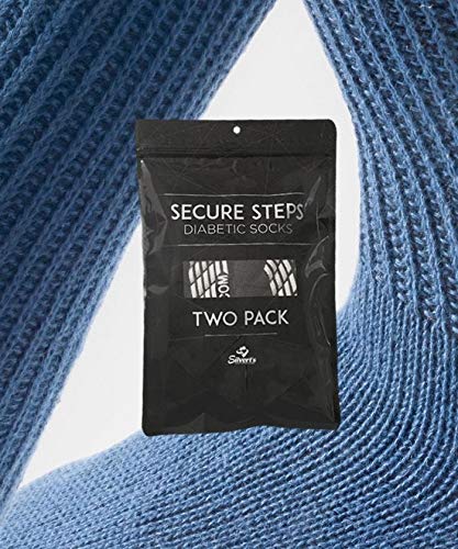 [Australia] - Diabetic Socks - Non Skid/No Slip Grip Hospital Socks - Unisex 2 Pack - Secure Steps X-Large Blue 