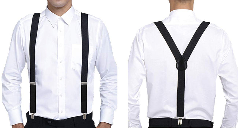 [Australia] - Cinny Suspender for Men and Women Polyester with Metal Clips Black 