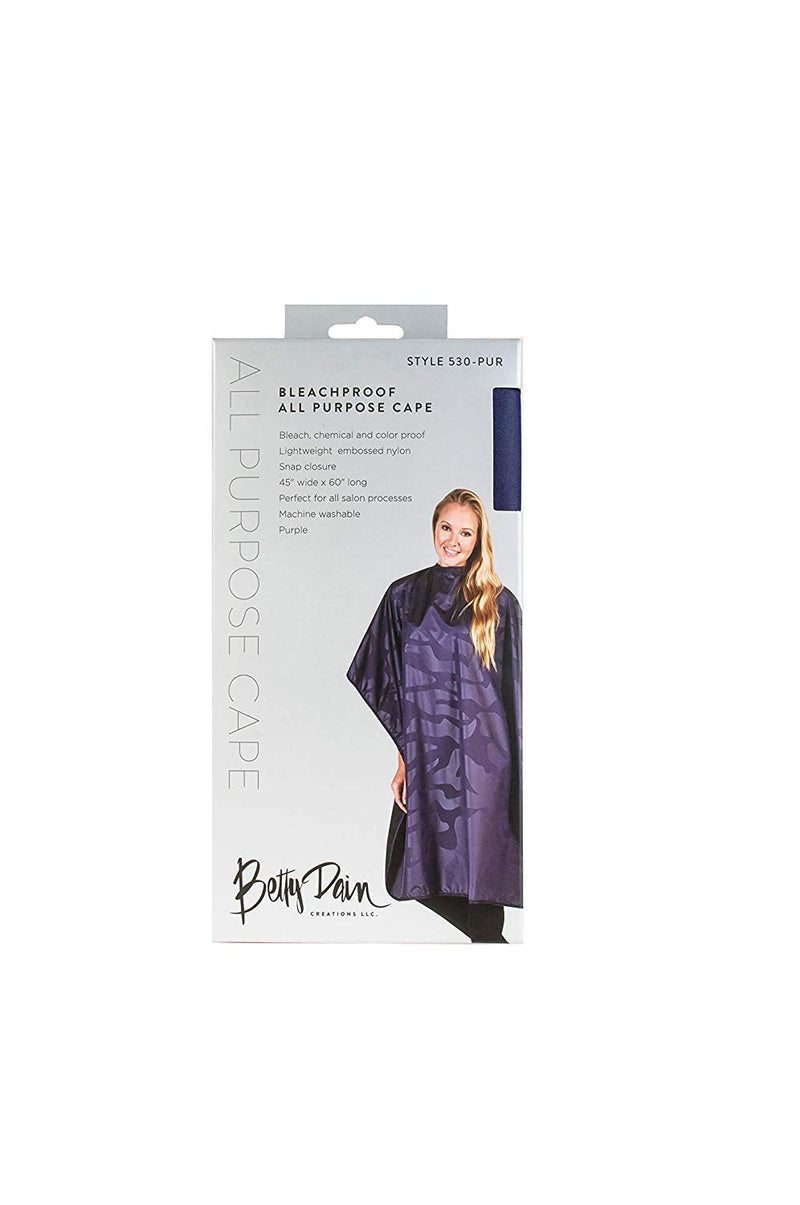 [Australia] - Betty Dain Bleach-proof All Purpose Styling Cape, Material Defends Against Bleach Stains, Color Proof, Chemical Proof, Waterproof, Lightweight Embossed Nylon, Purple 