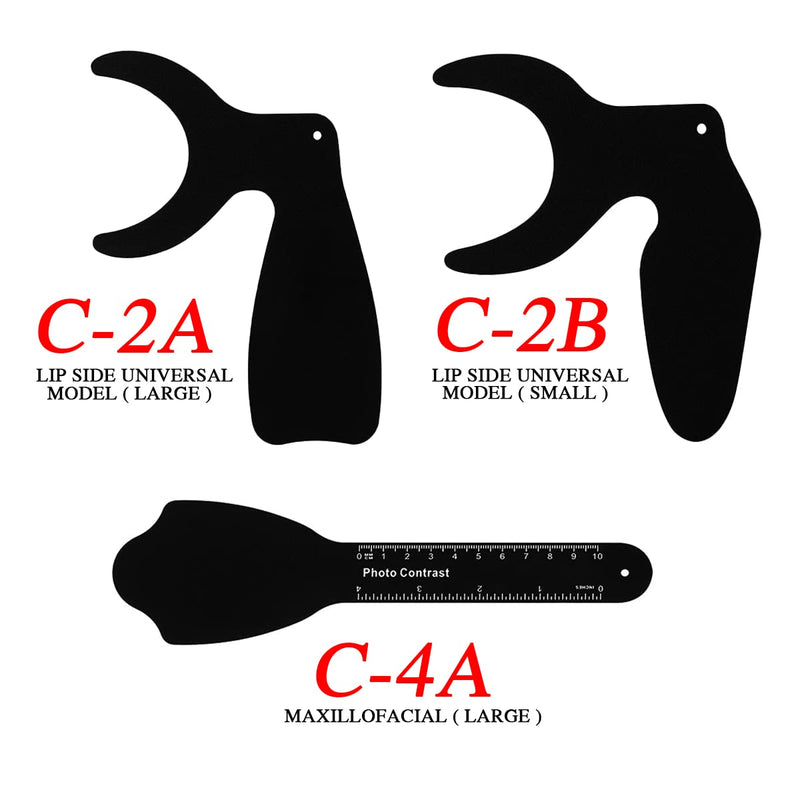 [Australia] - 6 Pcs Dental Photography Contraster, 6 Size Black Background Board Dental Photo Contrast Kit, for Palatal Photo Contrast 