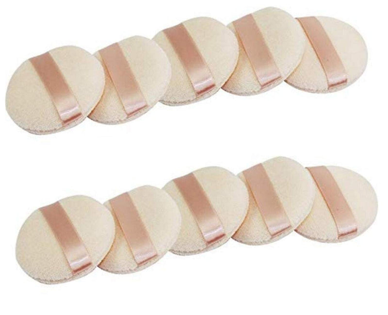 [Australia] - Wholesale 8cm 3.15inch Round Ribbon Cotton Soft Loose Powder Puffs Sponge For Face Makeup Cosmetic Foundation Facial Dry Loose Beauty Tool Blender(50PCS) 