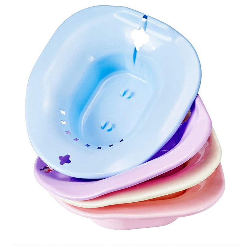 [Australia] - Sitz Bath for Toilet Hemorrhoids - MissZM, for Postpartum Pregnant-Women or Hemorrhoids, Non-Foldable Hangable Storage Large-Capacity Private Care Washing Anti-Overflow Toilet Seat(Blue with Flusher) Blue With Flusher 