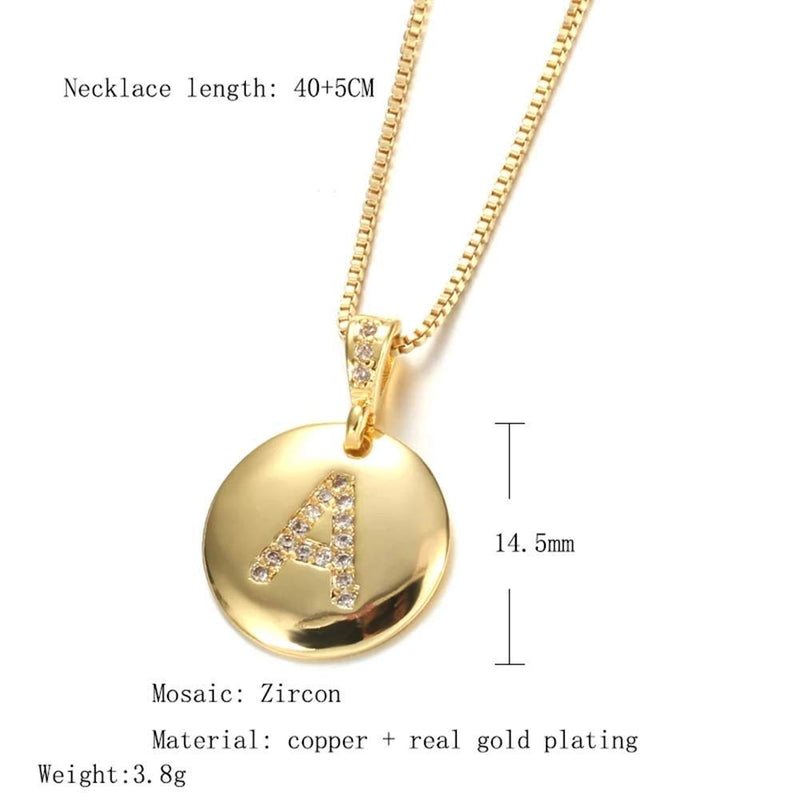 [Australia] - MFHUNX Heart Initial Necklace for Women - 18K Gold Filled Dainty Round Pendant Initial Letter Necklaces, Handmade Engraved Alphabet Monogram Necklaces Jewelry Gift Idea for Women Teen Girls Letter-B 