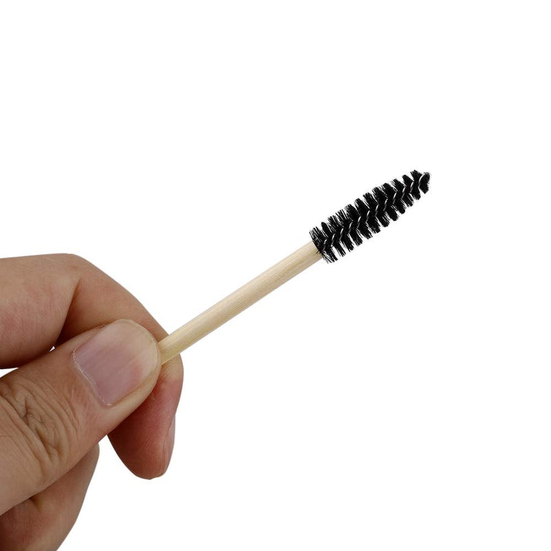 [Australia] - JFBUCF 100pcs Bamboo Handle Eyelash Brush,Makeup Brush Eyelash Extension Wands Disposable Eyebrow Brush Mascara Applicator Makeup Tool 
