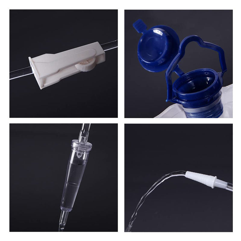 [Australia] - Enema Bag Kit, Reusable Colon Coffee Enema Bag Cleansing Kit Home Douche Bag Douche Internal Cleaner with 10 Replacement Silicone Hose 1200ML 