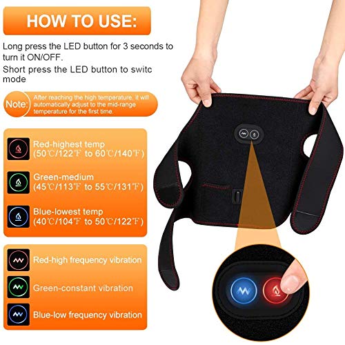 [Australia] - Heat Knee Massager for Knee Warm, Heat Knee Brace Wrap for Arthritis, Knee Heating Pad for Hot/Cold Therapy, Electric Heated Knee Pads Support for Pain Relief, 3 Temperature Control, 1PC for Men Women 