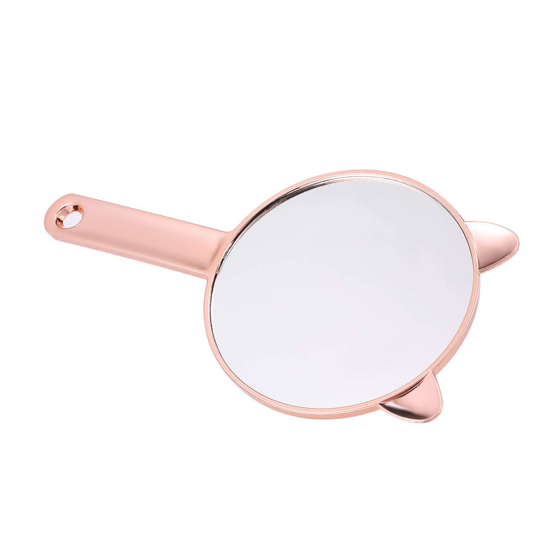 [Australia] - TOPYHL Cat Hand Mirror Travel Handheld Mirror Cat Ear Shaped Cosmetic Mirror with Handle (Rose Gold) Rose Gold 