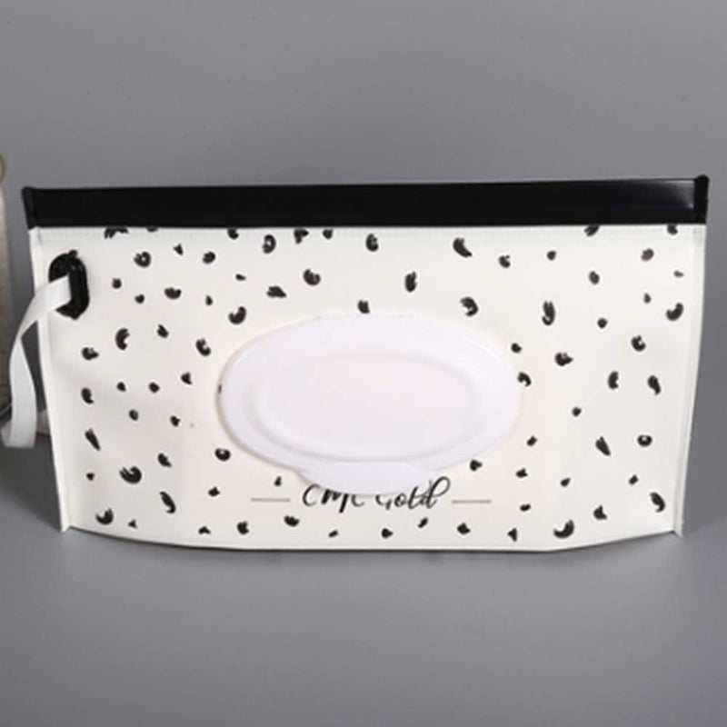 [Australia] - 4 Pcs Wet Wipe Pouch Baby Travel Wipes Case Reusable Refillable Wet Wipe Bag Cases Portable Travel Wipes Dispenser Wipe Pouches for Baby Dot 