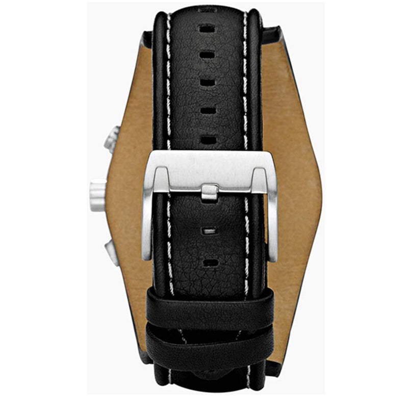 [Australia] - Dioway for Fossil CH2891 Leather Watch Bands 22mm Replacement with Stainless Steel Buckle - 22mm Fossil CH2891 Leather Watch Strap Black 
