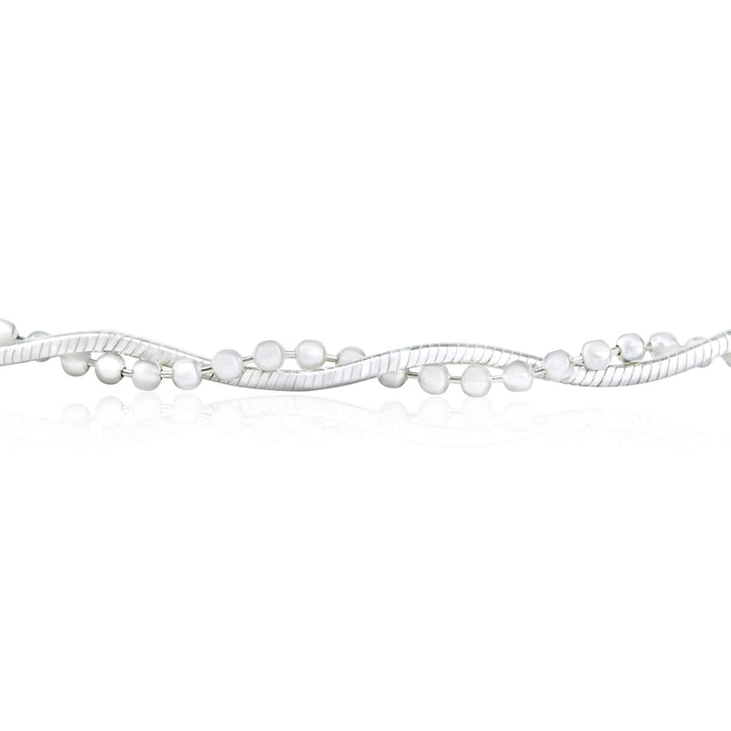 [Australia] - Twisted Bead Snake Chain Anklet Hot Wife Ankle Bracelet For Women 925 Sterling Silver 9-10 Inch Extender 