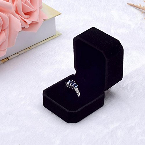 [Australia] - Wgg Velvet Ring Jewelry Storage Box Gift Box, Ring Earrings Jewelry Counter Display Props - Black 