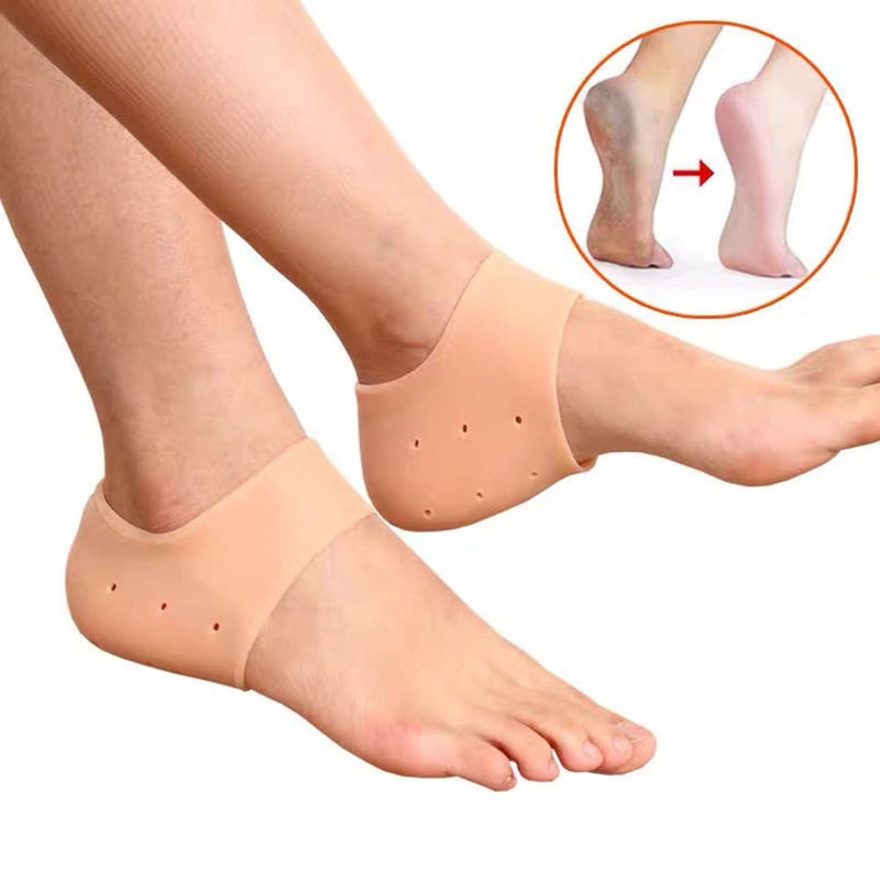 [Australia] - 6 Pairs Gel Heel Covers Relieves Pain Heel Sleeves Moisturizing Heel Protectors Breathable Heel Cushions Prevent Dry Cracking 