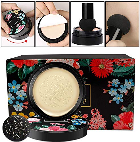 [Australia] - Mushroom Head Air Cushion Bb Cream,Concealer Lasting Nude Makeup Moisturizing Brightening Pigment Liquid Foundation, Base Primer (Natural) 