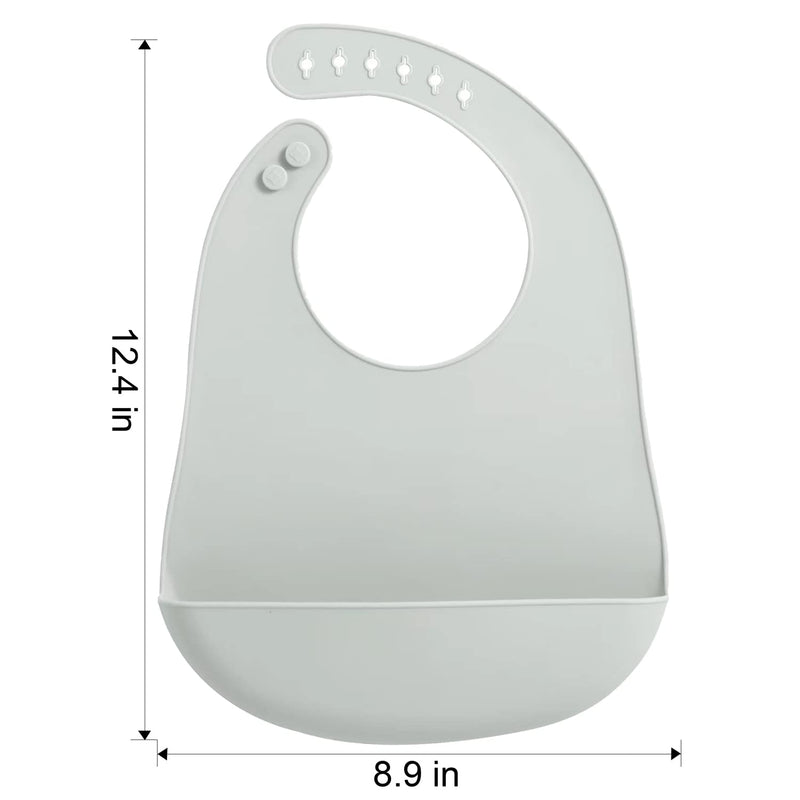 [Australia] - PandaEar (3 Pack) Silicone Baby Bibs Cute Super Thin Light Weight Feeding Bibs for Babies & Toddlers, Waterproof Adjustable Soft Silicone Bibs with Food Catcher Pocket, Unisex, Non Messy 