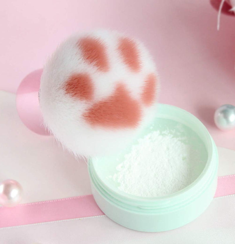 [Australia] - AKOAK 1 Pack Cute Cat's Paw Makeup Brush Multifunctional Soft Fiber Short Handle Loose Powder Brush Blush Brush, Suitable for Outdoor Travel 