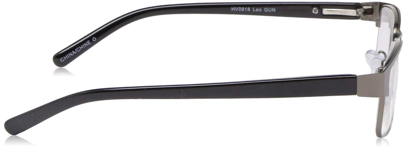[Australia] - Foster Grant Men's Leo Square Readers Gunmetal/Transparent 2 x 