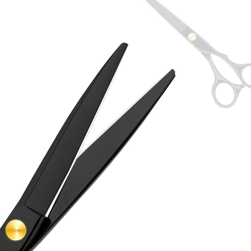 [Australia] - Professional Home Hair Cutting Kit - Quality Home Haircutting Scissors Barber/Salon/Home Thinning Shears Kit with Comb and Case for Men and Women (Black #2) 
