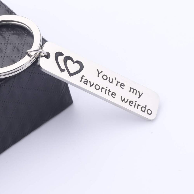 [Australia] - BNQL You're My Favourite Weirdo Keychain Funny Valentines Keychain Gift for Him or Her 